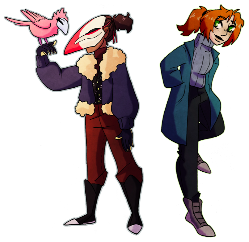 Left: Eren @ BudgieKnight on dA || Right: Tori @ peppermintMadi on dA